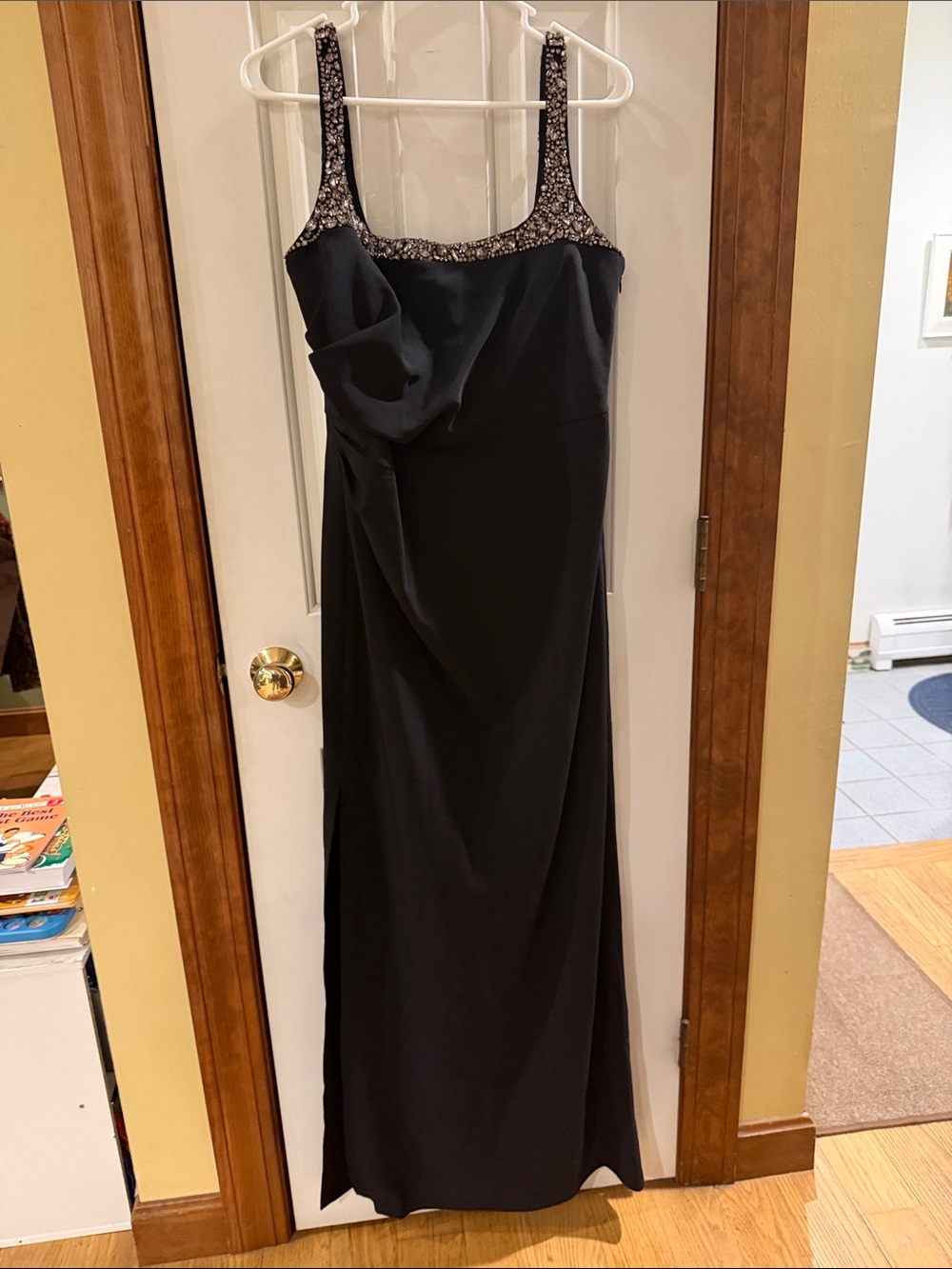 Sachin + Babi Black Beaded-Trim Maxi Dress